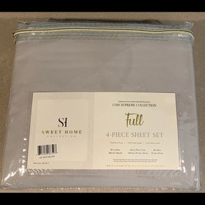 New Sweet Home Collection Full 1500 Supreme Deep pocket Sheet Set Silver